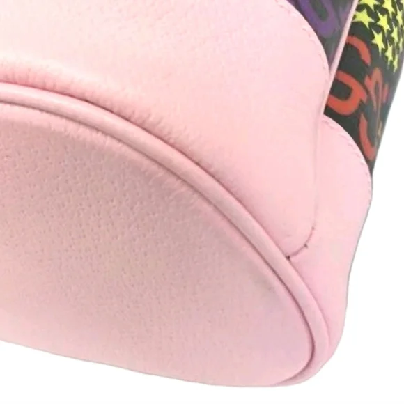 Gucci Psychedelic Multicolor Print Bucket Bag Pink with Drawstring (EUC) - Picture 7 of 16